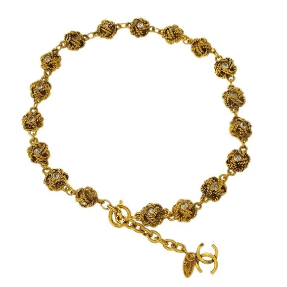 Chanel Chain Necklace Gold Rhinestone 175825 - Picture 1 of 4